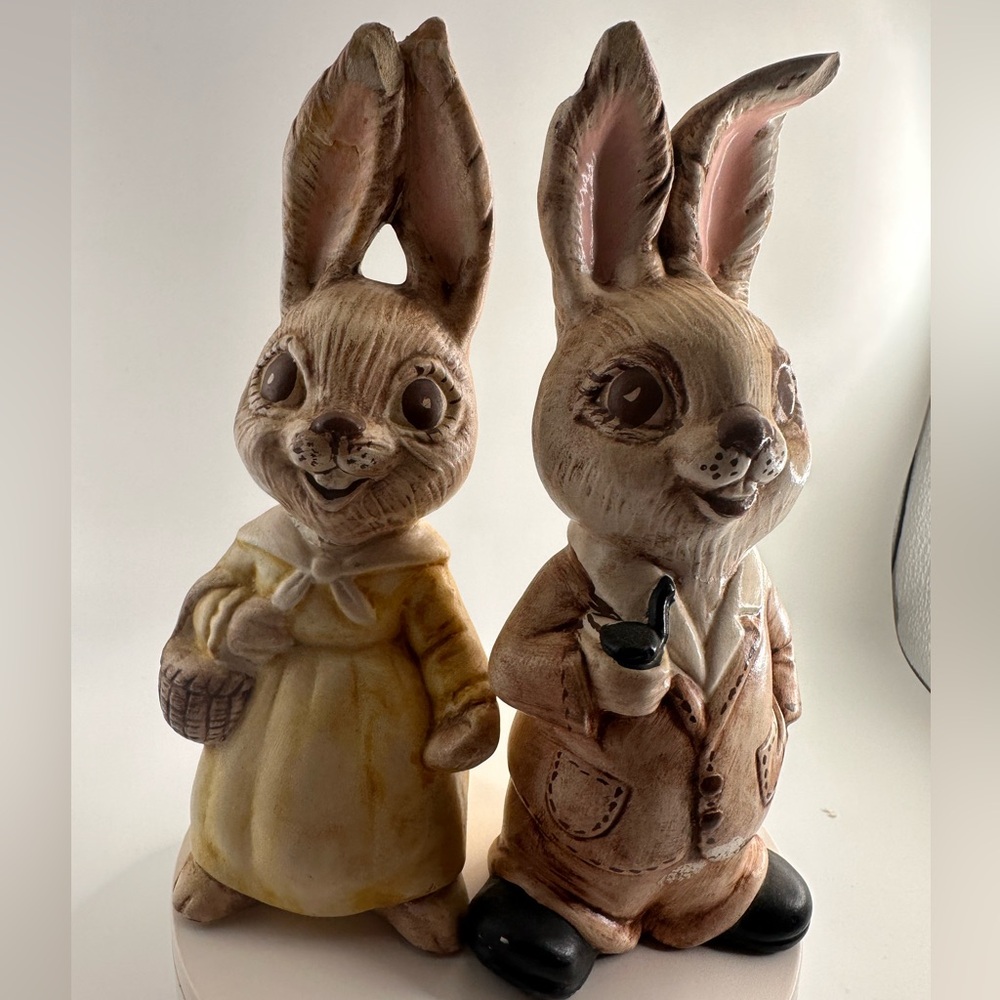 Vintage Porcelain Rabbit Figurines